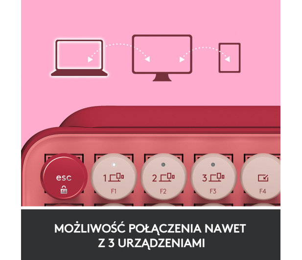 LOGITECH POP KEYS Coral Rose US INTL - 716622 - zdjęcie 10